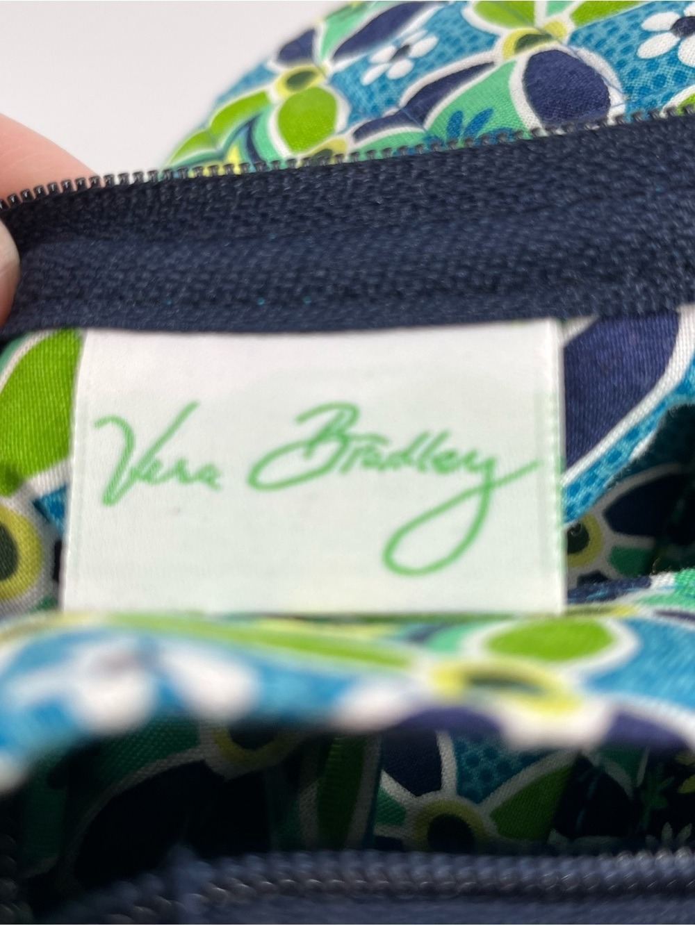 Vera Bradley Maggie Purse Daisy Green Geometric Quilted Shoulder Bag - Picture 11 of 11